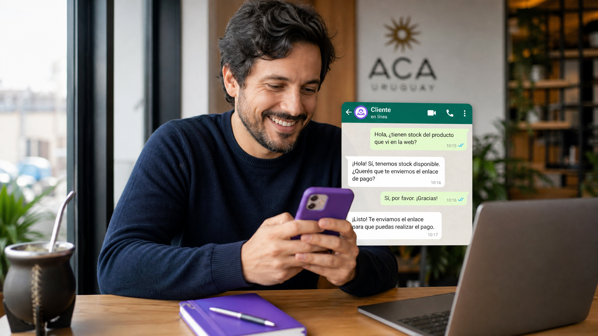 uAgent en WhatsApp - Atención al cliente 24/7