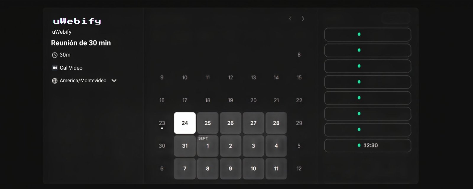 Calendario uAgenda — vista 2